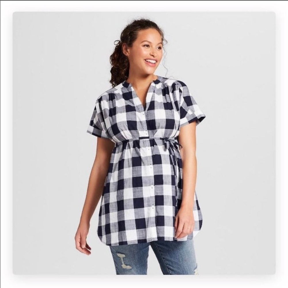 Isabel by Ingrid and Isabel Plaid Maternity Top